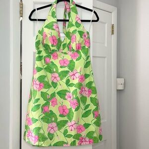 Lilly Pulitzer Pink and Green Cotton Floral Dress
